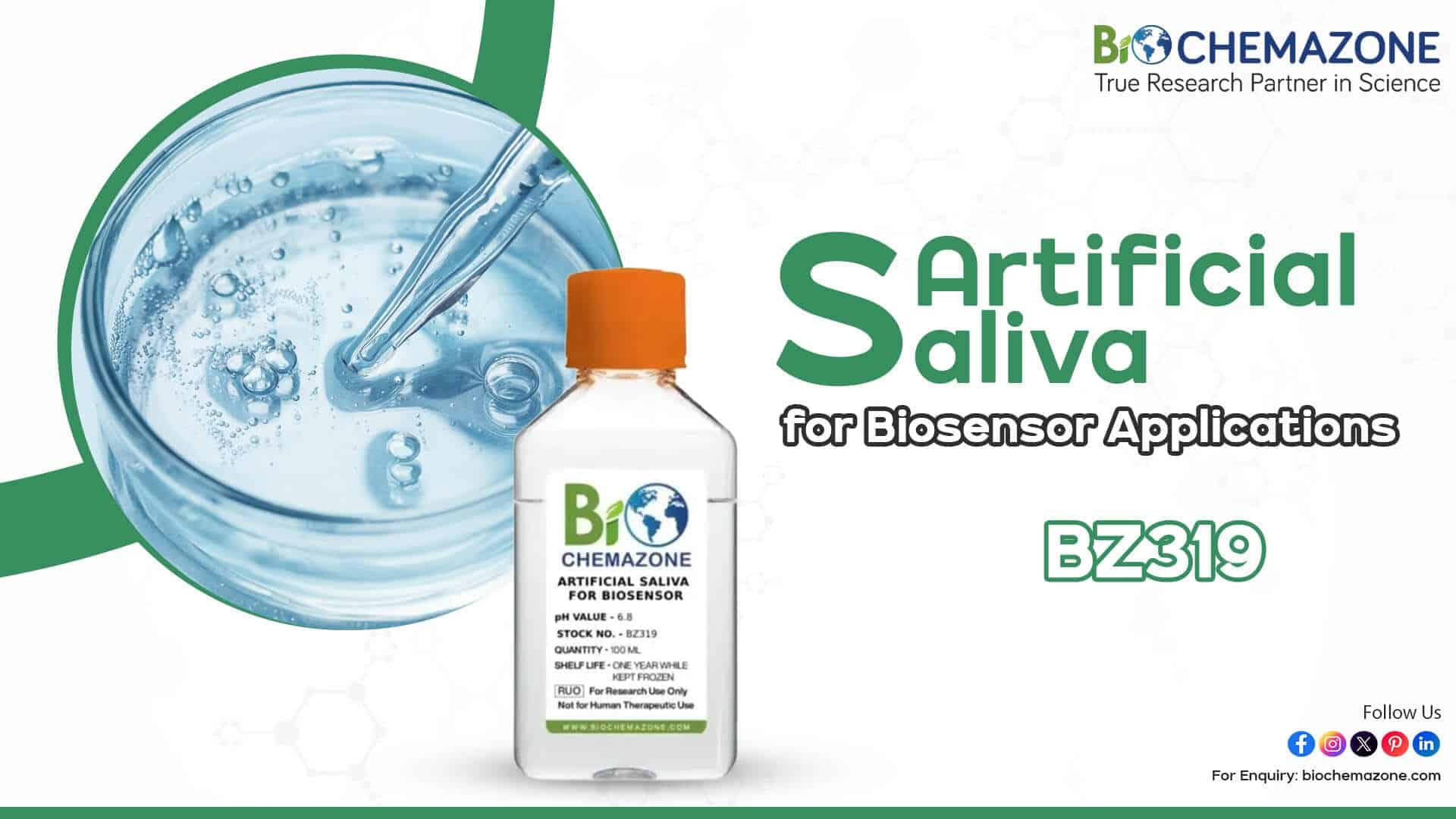 Artificial Saliva BZ319 for Biosensor Testing – Sterile & Customizable 1 Artificial Saliva
